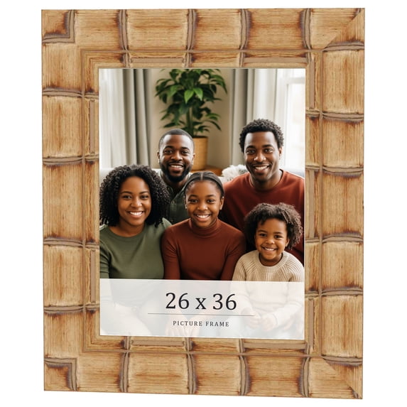26x36 Frame Beige Real Wood Picture Frame Width 3 inches | Interior Frame Depth 0.5 inches |