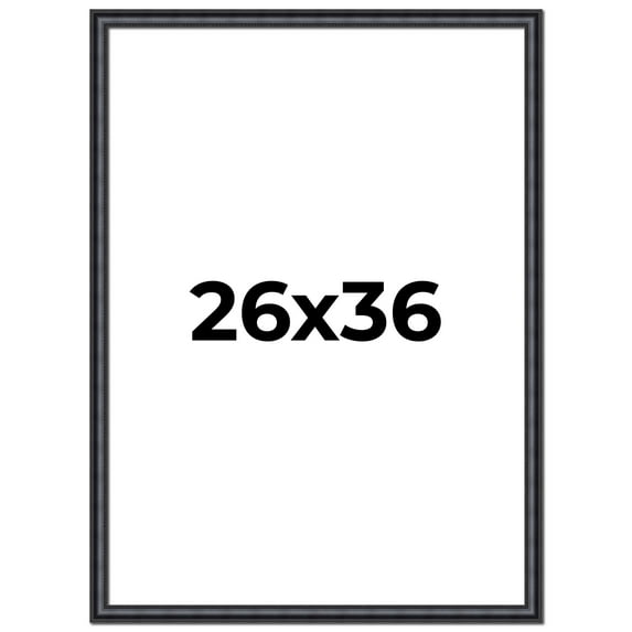 26x36 Frame Black Real Wood Picture Frame Width 1.25 inches | Interior Frame Depth 0.5 inches |