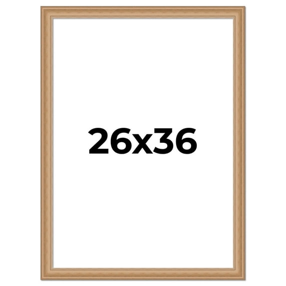 26x36 Frame Charleston Honey Brown Solid Wood Picture Frame Width 1.75 Inches | Interior Depth 0.5