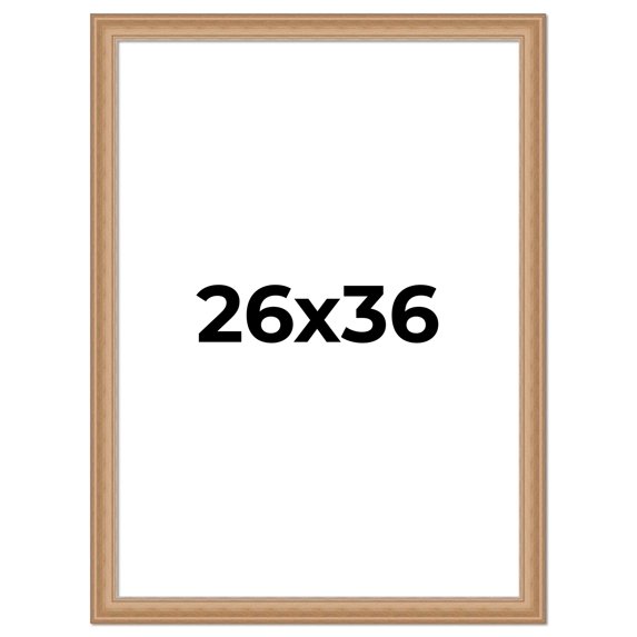 26x36 Frame Charleston Honey Brown Solid Wood Picture Frame Width 1.75 Inches | Interior Depth 0.5