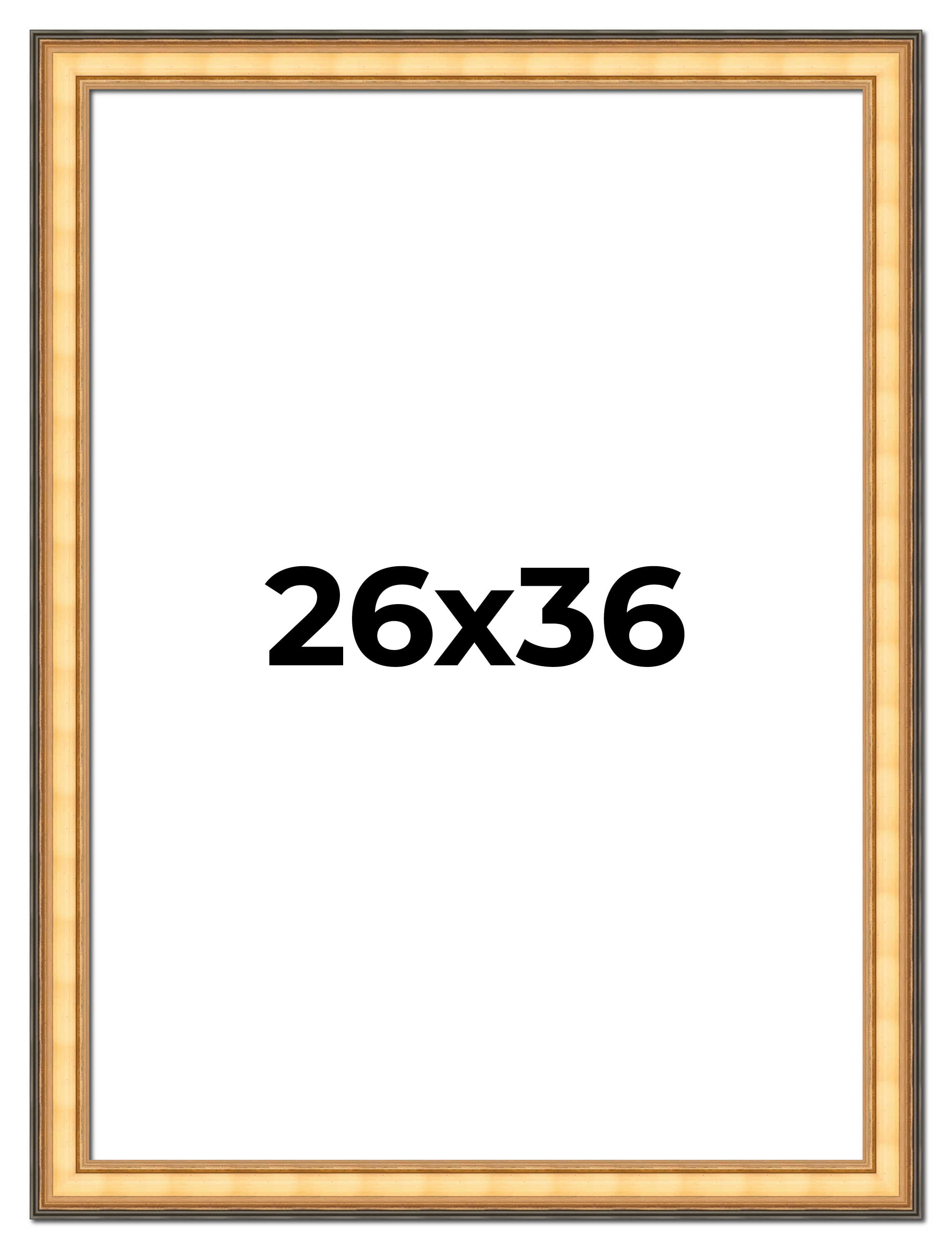 26x36 Frame Gold Plein Aire Solid Wood Picture Frame Width 2 Inches ...