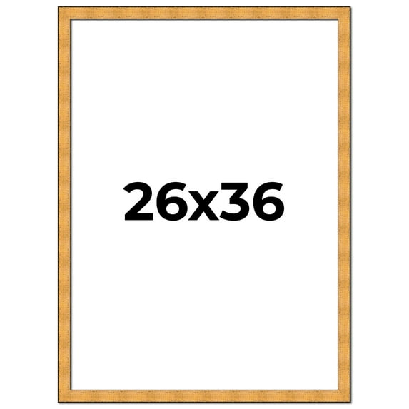 26x36 Frame Gold Rustic Solid Wood Picture Frame | 1.25 Inch Wide Moulding | Rustique Gold
