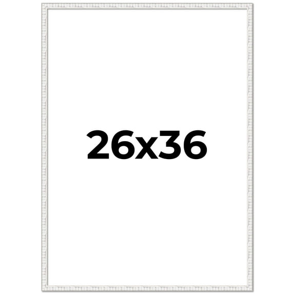 26x36 Frame White Real Wood Picture Frame Width 0.75 inches | Interior Frame Depth 0.5 inches |