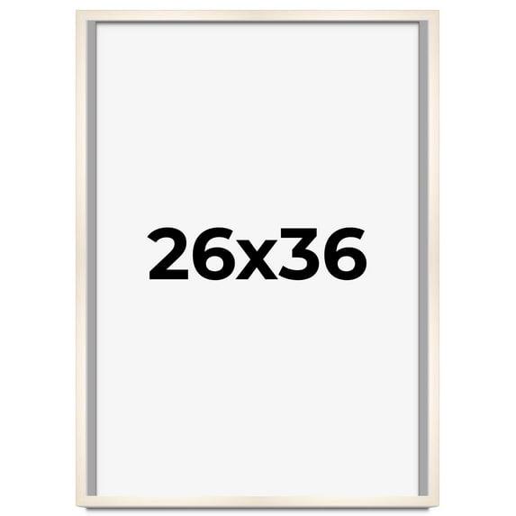 26x36 Shadow Box Cream of Wheat White Washed Display Frame | 0.875 Inches Deep Solid Wood Shadowbox