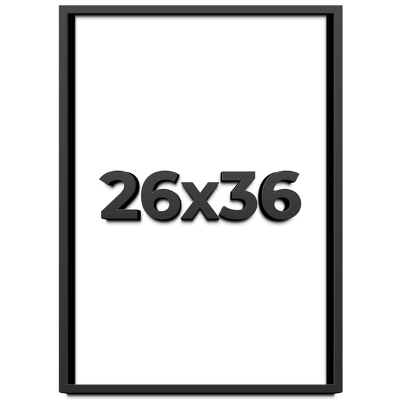 26x36 Shadow Box Frame Black | 1 inches Deep Real Wood Contemporary Shadowbox Display Frame | UV