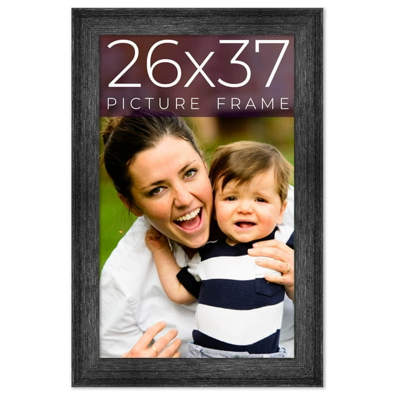 26x37 Frame Black Real Wood Picture Frame Width 1.5 inches | Interior Frame Depth 0.5 inches | Barn