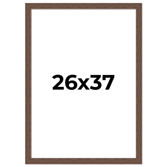 26x37 Frame Brown Farmhouse Solid Wood Picture Frame Width 1.5 Inches | Interior Frame Depth 0.5