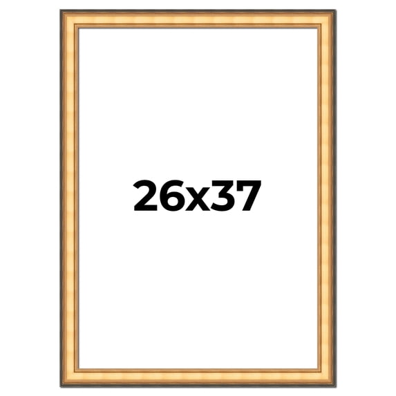 26x37 Frame Gold Plein Aire Solid Wood Picture Frame Width 2 Inches | Interior Frame Depth 0.5
