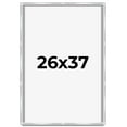 thumbnail image 1 of 26x37 Frame Silver Whitewashed Wood Grain Solid Wood Shadow Box | 0.75 Inch Moulding Width | 0.75, 1 of 8