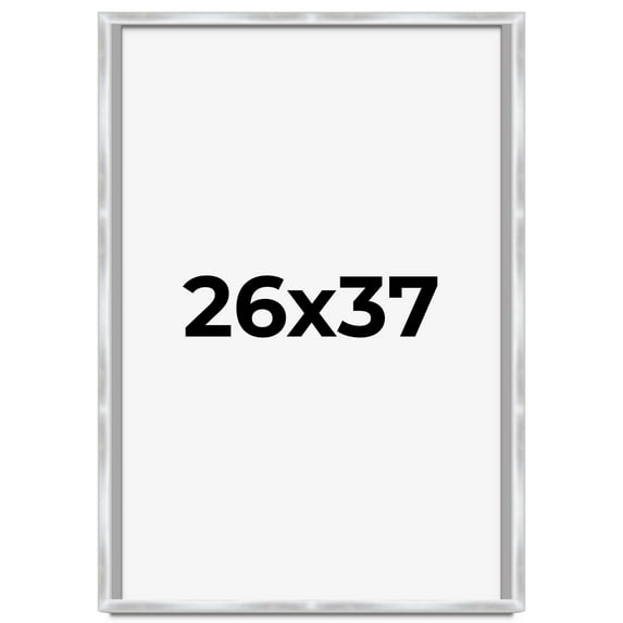 26x37 Frame Silver Whitewashed Wood Grain Solid Wood Shadow Box | 0.75 Inch Moulding Width | 0.75