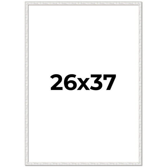 26x37 Frame White Real Wood Picture Frame Width 0.75 inches | Interior Frame Depth 0.5 inches |