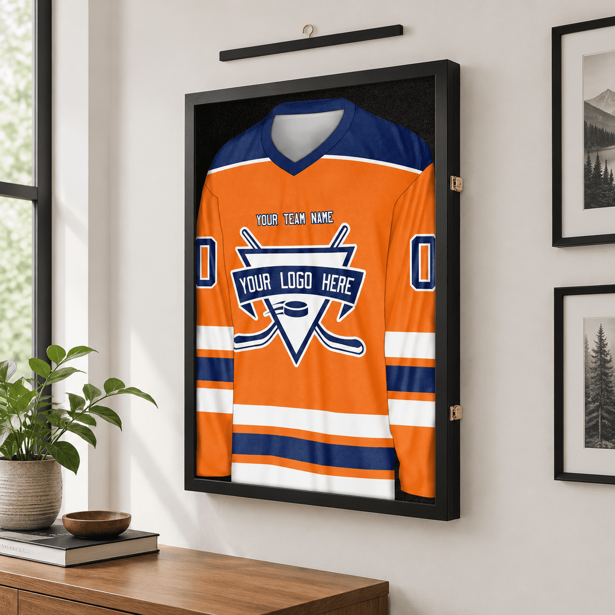 26x37 Xl Large Jersey Frame Display Case With Pine Wood Lockable ...