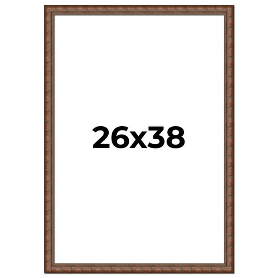 26x38 Dark Brown Bamboo Real Wood Picture Frame Width 1.5 inches | Interior Frame Depth 0.5 inches