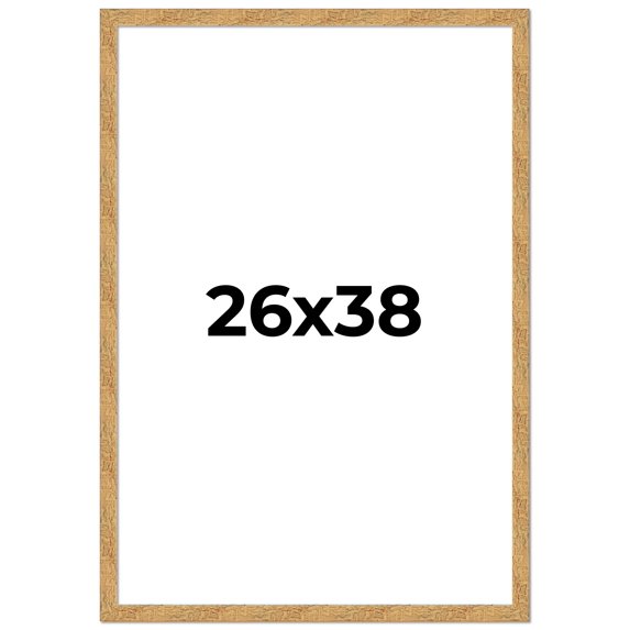 26x38 Frame Beige Real Wood Picture Frame Width 1.25 inches | Interior Frame Depth 0.5 inches |