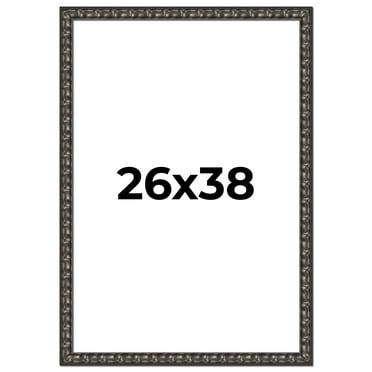 26x38 Frame Black-Brown Medieval Solid Wood Picture Frame | 1.5 Inch Moulding Width | Gotham
