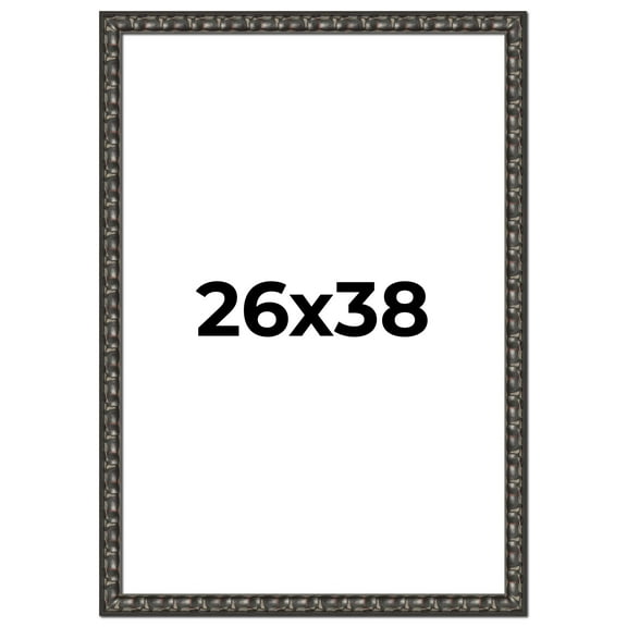 26x38 Frame Black-Brown Medieval Solid Wood Picture Frame | 1.5 Inch Moulding Width | Gotham