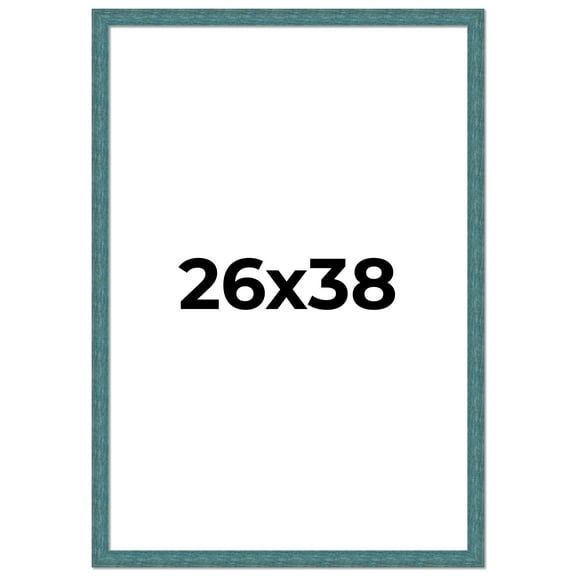 26x38 Frame Blue Rustic Barnwood Solid Wood Picture Frame Width 1.25 Inches | Interior Depth 0.5