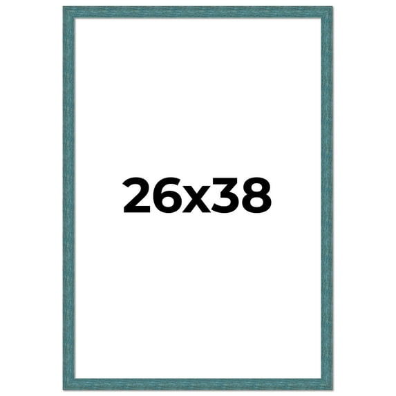 26x38 Frame Blue Rustic Barnwood Solid Wood Picture Frame Width 1.25 Inches | Interior Depth 0.5