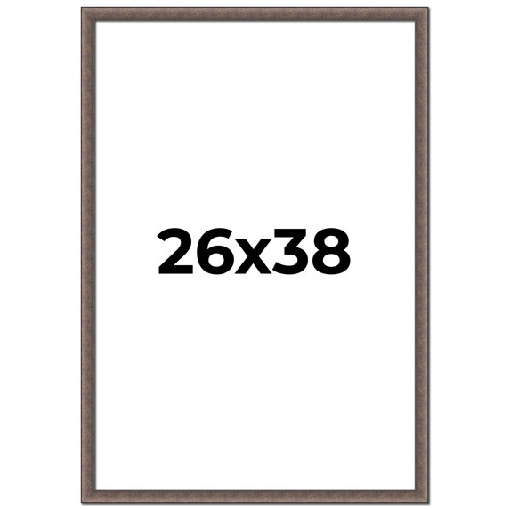 26x38 Frame Silver Real Wood Picture Frame Width 1.25 Inches | Interior Frame Depth 0.5 Inches |