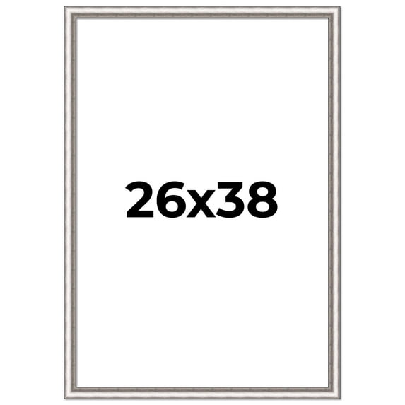 26x38 Frame Silver Real Wood Picture Frame Width 1.25 Inches | Interior Frame Depth 0.5 Inches |