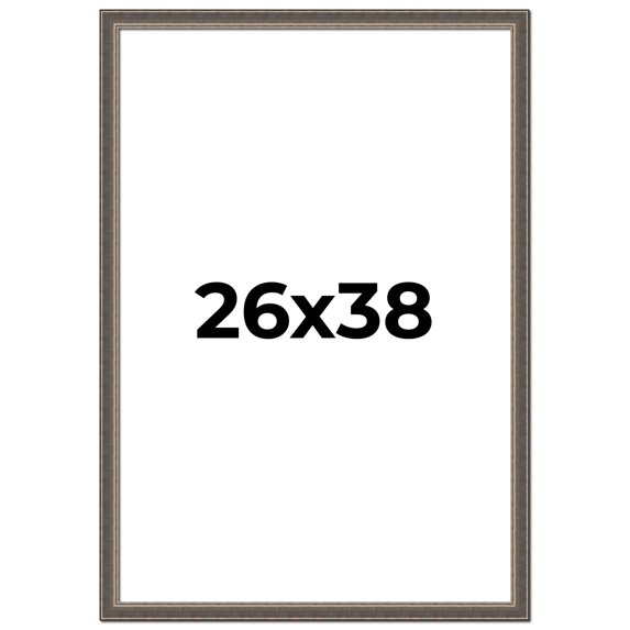 26x38 Frame Silver Real Wood Picture Frame Width 1.25 Inches | Interior Frame Depth 0.5 Inches |