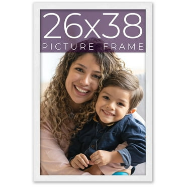 26x38 Frame White Real Wood Picture Frame Width 0.75 inches | Interior Frame Depth 0.5 inches |