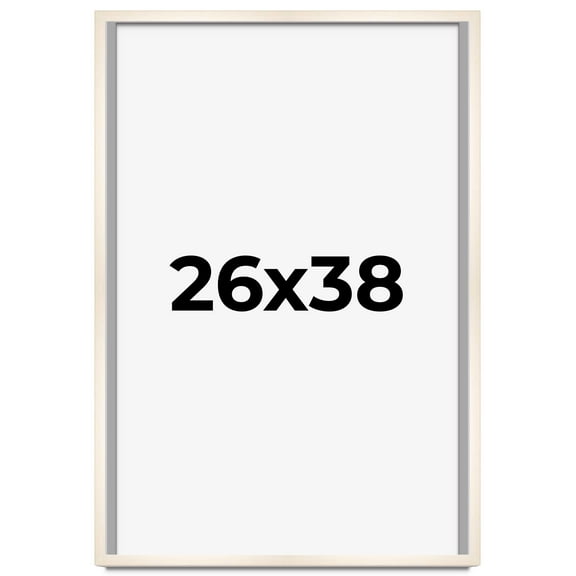 26x38 Frame White Wheat Solid Wood Picture Frame | Moulding Width 0.75 Inches | Interior Depth 0.5