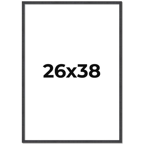 26x38 Rustic Brown Real Wood Picture Frame Width 0.75 inches | Interior Frame Depth 0.5 inches |