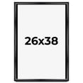 thumbnail image 1 of 26x38 Shadow Box Frame Black | 1.25 inches Deep Real Wood Contemporary Shadowbox Display Frame | UV, 1 of 8