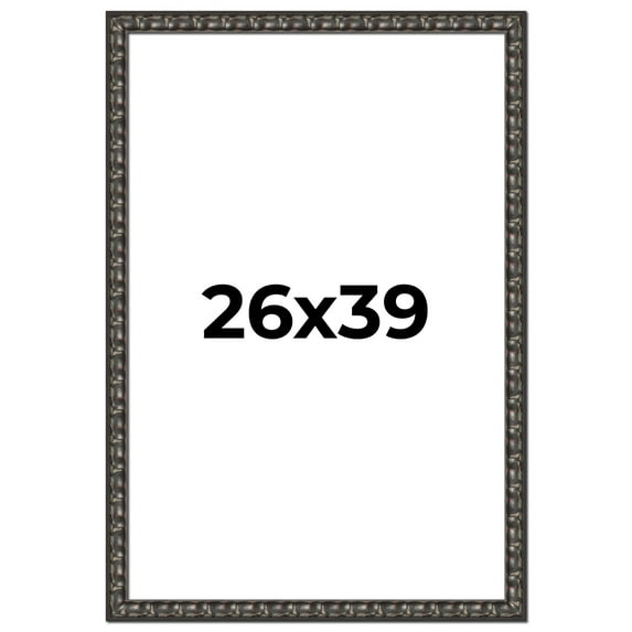 26x39 Frame Black-Brown Medieval Solid Wood Picture Frame | 1.5 Inch Moulding Width | Gotham