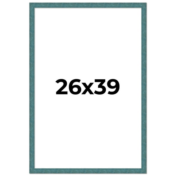 26x39 Frame Blue Rustic Barnwood Solid Wood Picture Frame Width 1.25 Inches | Interior Depth 0.5