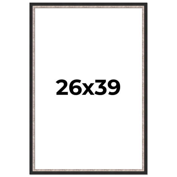 26x39 Frame Silver Real Wood Picture Frame Width 1.25 Inches | Interior Frame Depth 0.75 Inches |