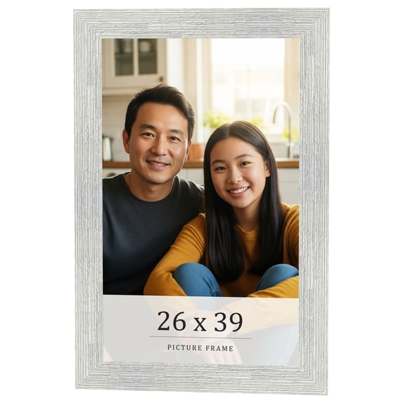 26x39 Frame White Real Wood Picture Frame Width 1.5 inches | Interior Frame Depth 0.5 inches | Barn