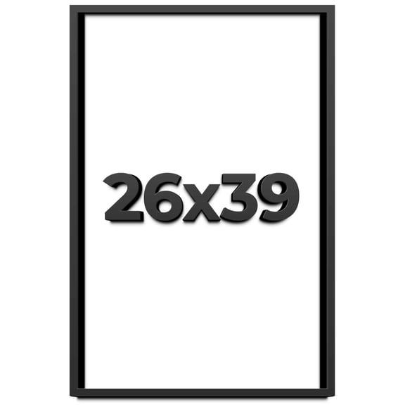 26x39 Shadow Box Frame Black | 1 inches Deep Real Wood Contemporary Shadowbox Display Frame | UV