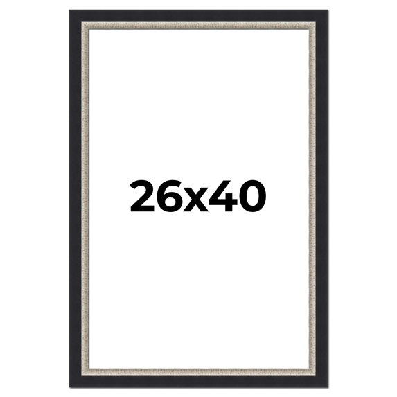 26x40 Frame Black Real Wood Picture Frame Width 2.25 Inches | Interior Frame Depth 0.5 Inches |