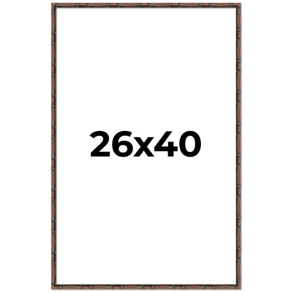 26x40 Frame Brown Bamboo with Dark Coffee/Walnut Finish | Solid Wood Picture Frame Width 0.75