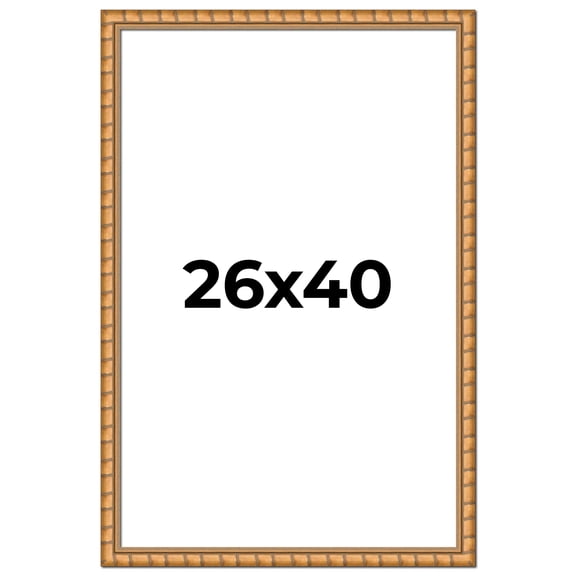 26x40 Frame Gold Real Wood Picture Frame Width 1.5 inches | Interior Frame Depth 0.5 inches |
