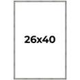 thumbnail image 1 of 26x40 Frame Silver Grey Distressed Solid Wood Picture Frame | 0.75 Inch Moulding Width | Interior, 1 of 8