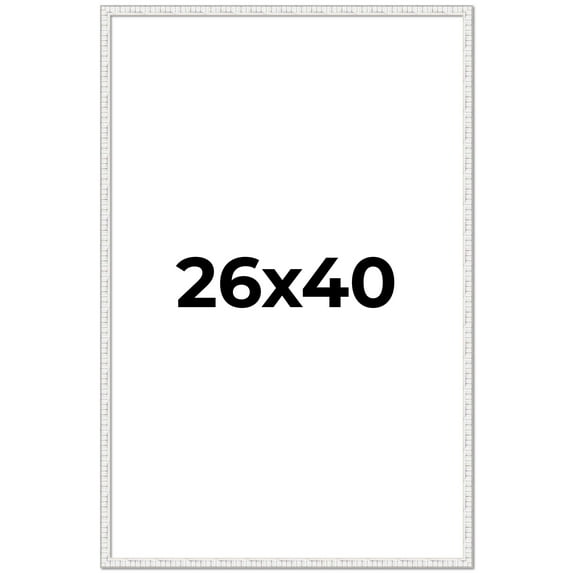 26x40 Frame White Real Wood Picture Frame Width 0.75 inches | Interior Frame Depth 0.5 inches |