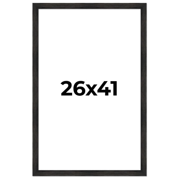 26x41 Frame Black Rustic Barnwood Solid Wood Picture Frame | 1.5 Inch Moulding Width | Includes UV