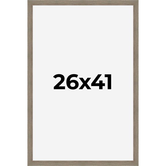 26x41 Frame Gray Barnwood Rustic Solid Wood Picture Frame | 1.5 Inch Moulding Width | Includes UV