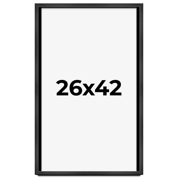 26x42 Frame Black Charcoal Grey Wood Textured Picture Frame | 0.75 Inch Moulding Width | Gunmetal