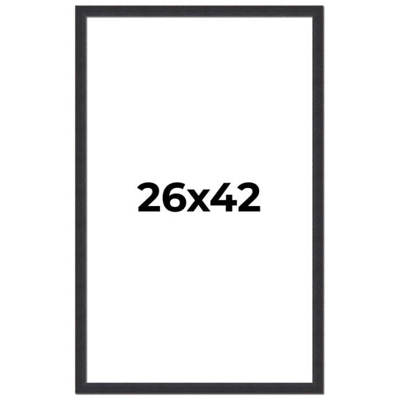26x42 Frame Black Real Wood Picture Frame Width 1.25 Inches | Interior Frame Depth 0.5 Inches |
