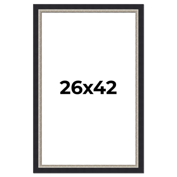 26x42 Frame Black Real Wood Picture Frame Width 2.25 Inches | Interior Frame Depth 0.5 Inches |