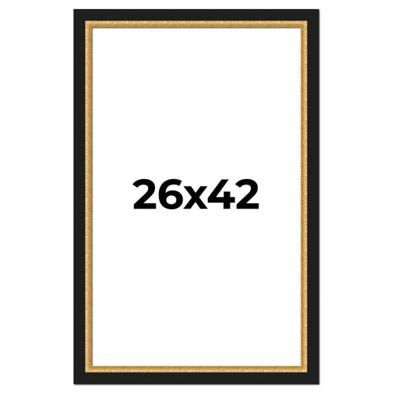26x42 Frame Gold Real Wood Picture Frame Width 2.25 Inches | Interior Frame Depth 0.5 Inches |