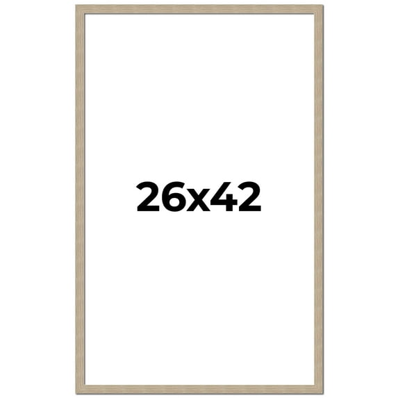 26x42 Frame Grey Solid Wood Picture Frame Width 1 Inches | Interior Frame Depth 0.5 Inches |