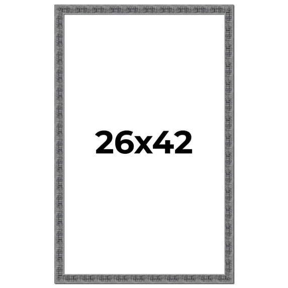 26x42 Frame Silver Black Rustic Sonoma Solid Wood Picture Frame | 1.5 Inch Moulding Width |