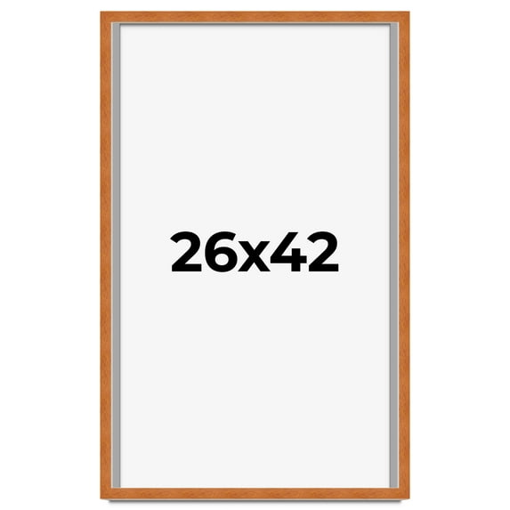 26x42 Shadow Box Frame Brown | 0.875 Inches Deep Real Wood Contemporary Shadowbox Display Frame |