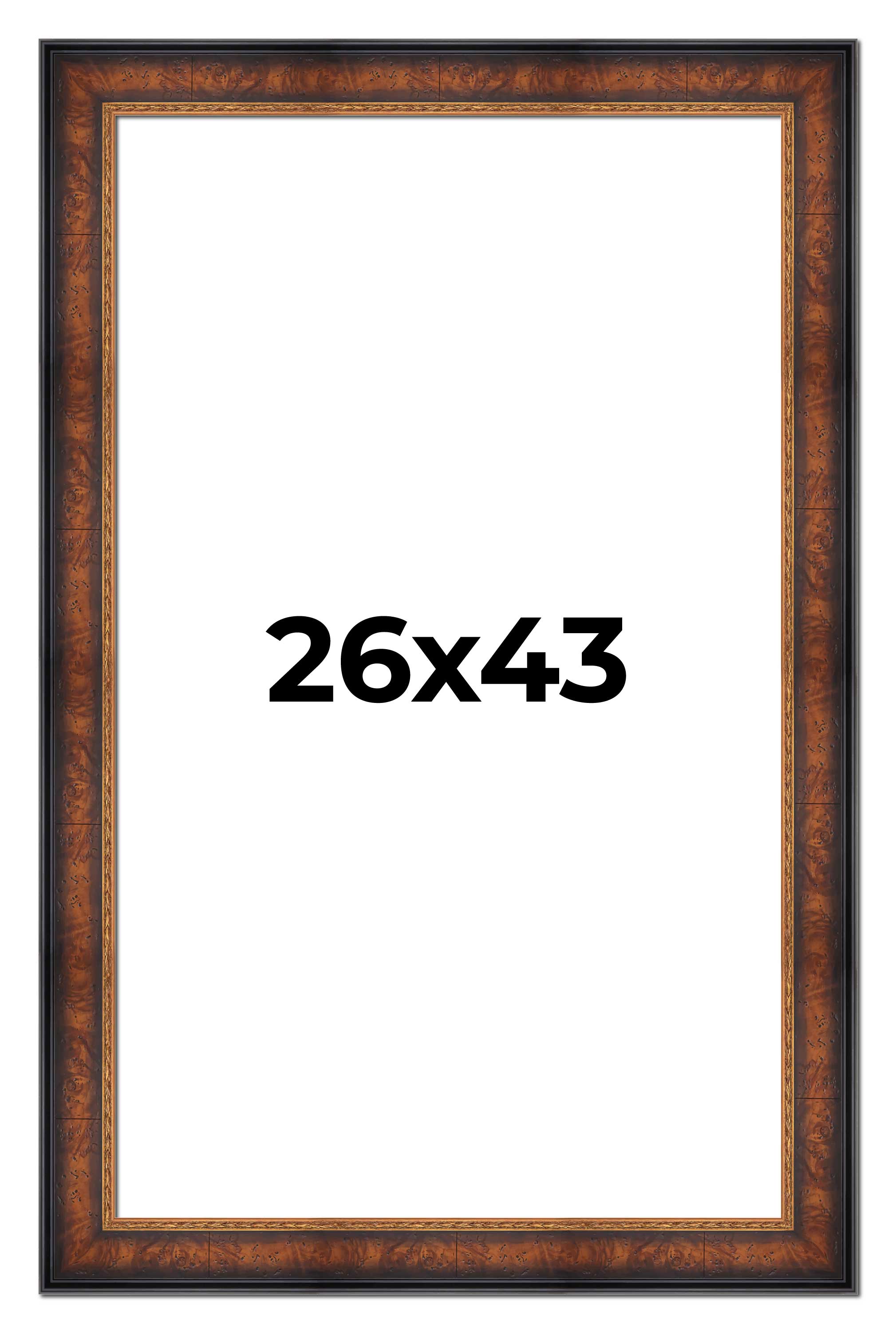 26x43 Frame Brown Walnut Gold Ornate Trim Solid Wood Plein Air Picture ...