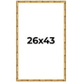 thumbnail image 1 of 26x43 Frame Gold Bamboo Solid Wood Picture Frame | 1 Inch Moulding Width | Interior Frame Depth, 1 of 8